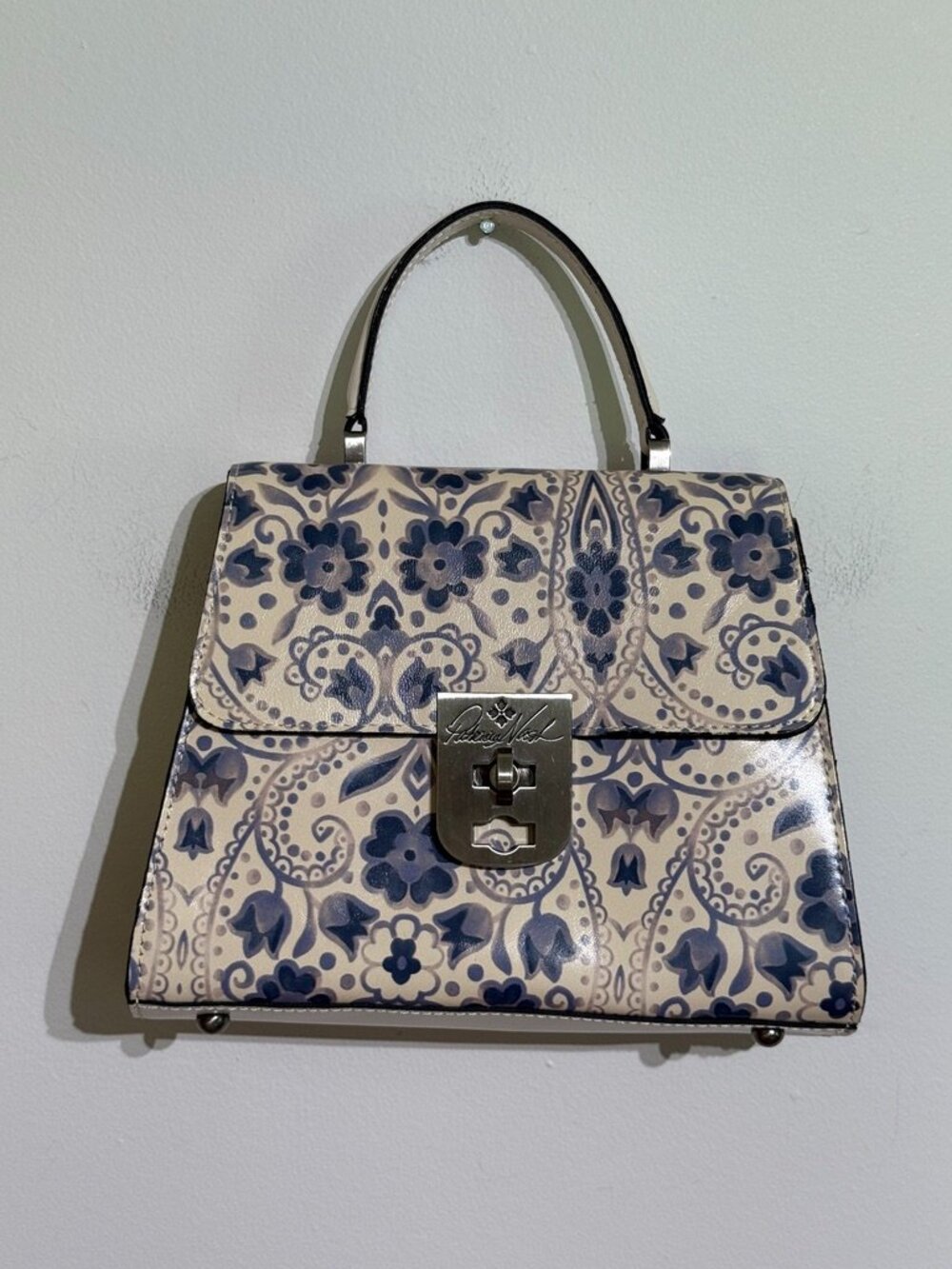 NWOT Patricia Nash Chauny Leather Satchel in the Italian Folklore pattern
